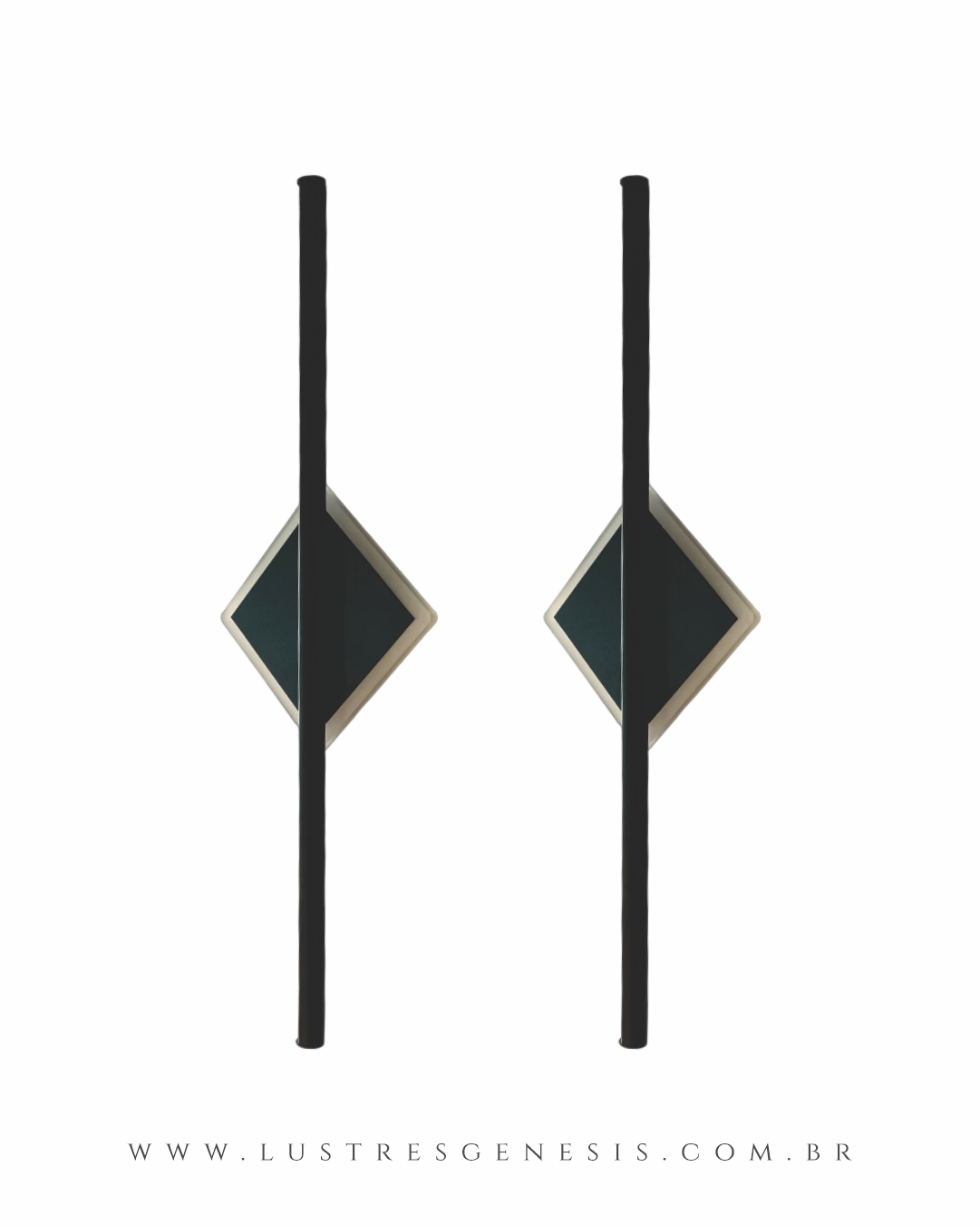 Arandela Moderna Fit Linear Slim Preto 60cm com base quadrada de LED Lustres Gênesis loja online de Lustres e Iluminação Decorativa